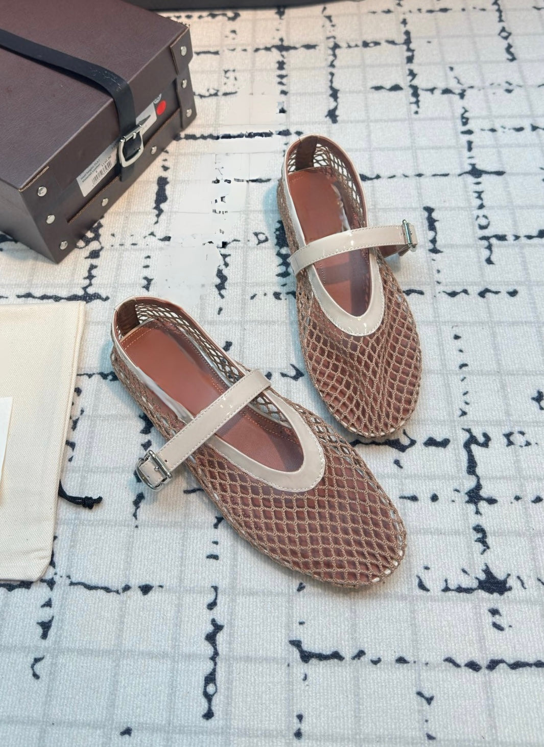 Mesh Mary Jane Ballerina Flats