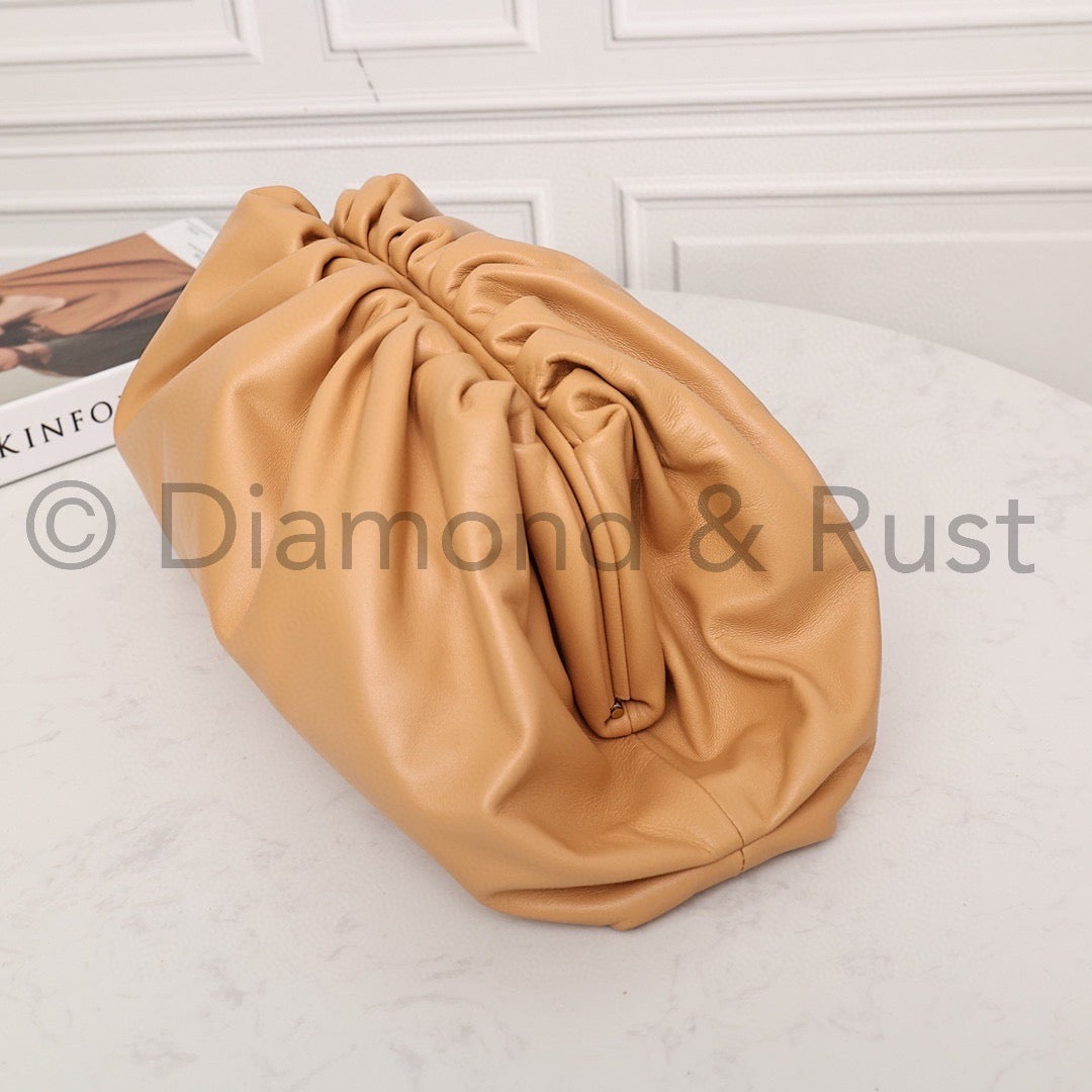 Large Pouch Clutch #9028 Almond