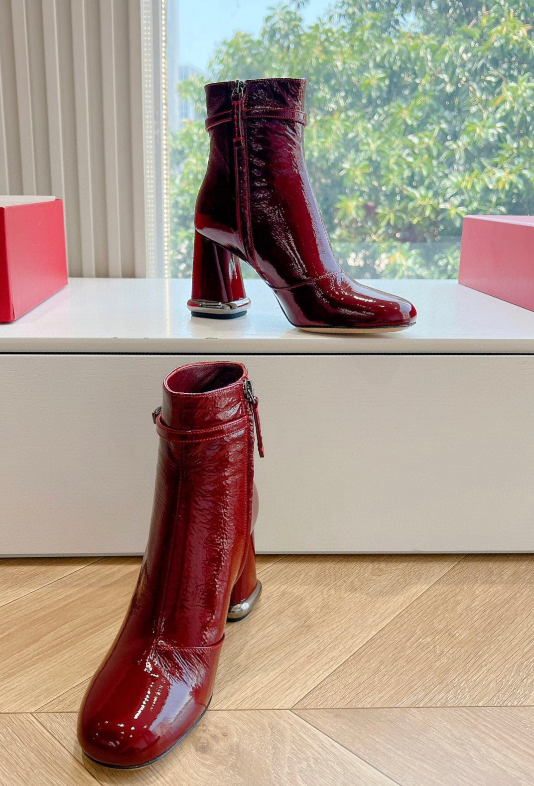 Round Toe Bootie in Patent Leather