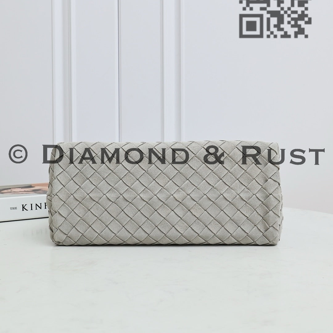 Medium Andiamo Bag #2261-1 Silver Gray Suede