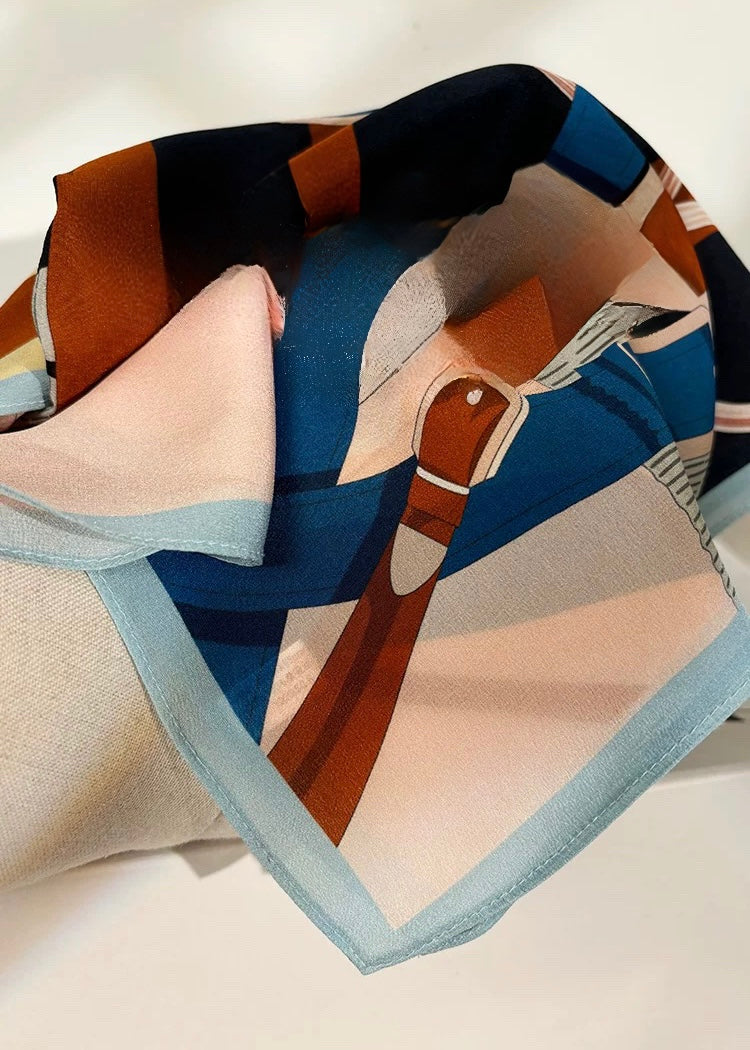 Pure-silk crêpe-de-chine double georgette scarf 100 % mulberry silk 70cm Square