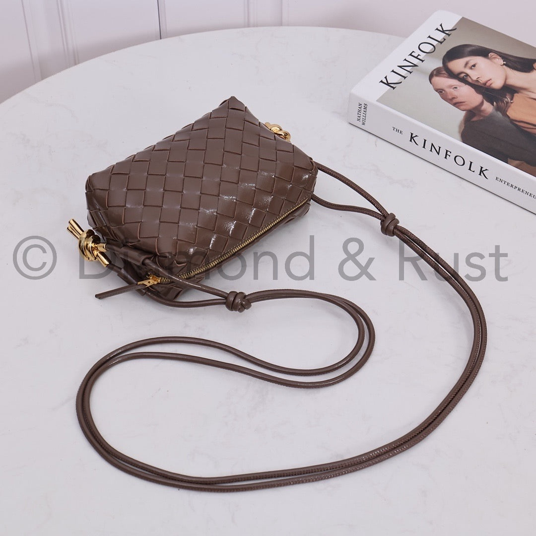 High Shine Mini Loop Camera Bag #2278 Light Brown