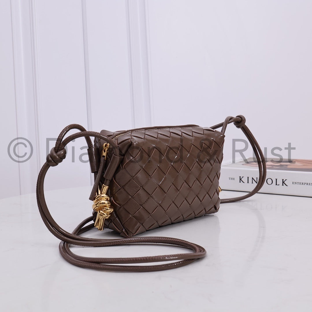 High Shine Mini Loop Camera Bag #2278 Light Brown