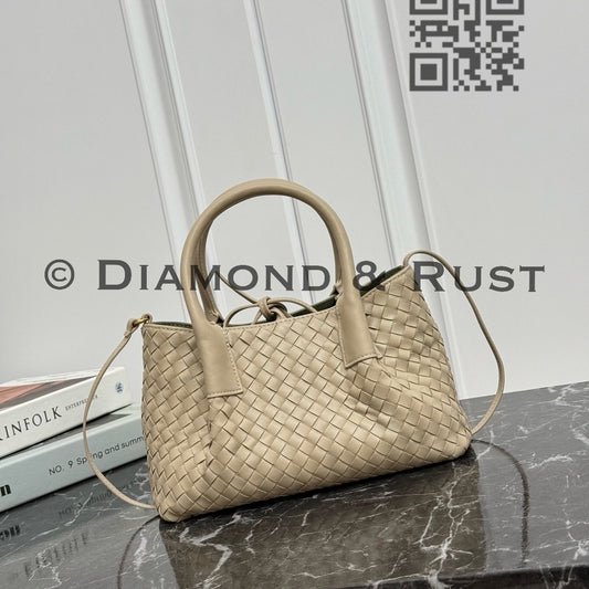 Small Pinacoteca Tote Bag #2281 Oatmeal/ Green