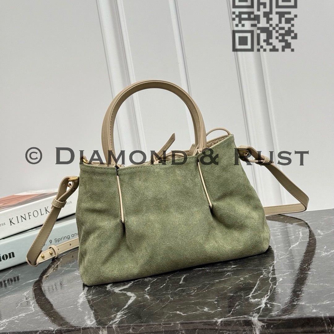 Small Pinacoteca Tote Bag #2281 Oatmeal/ Green