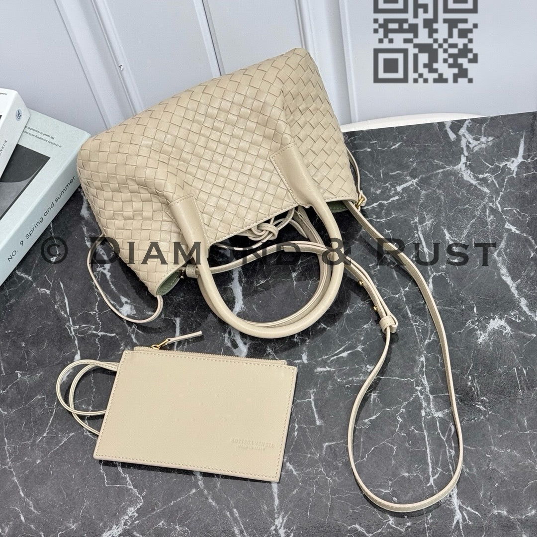 Small Pinacoteca Tote Bag #2281 Oatmeal/ Green