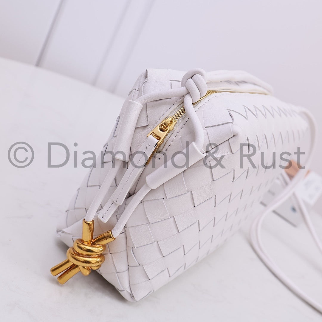 Small Gold Knot Camera Bag #2263-1 White