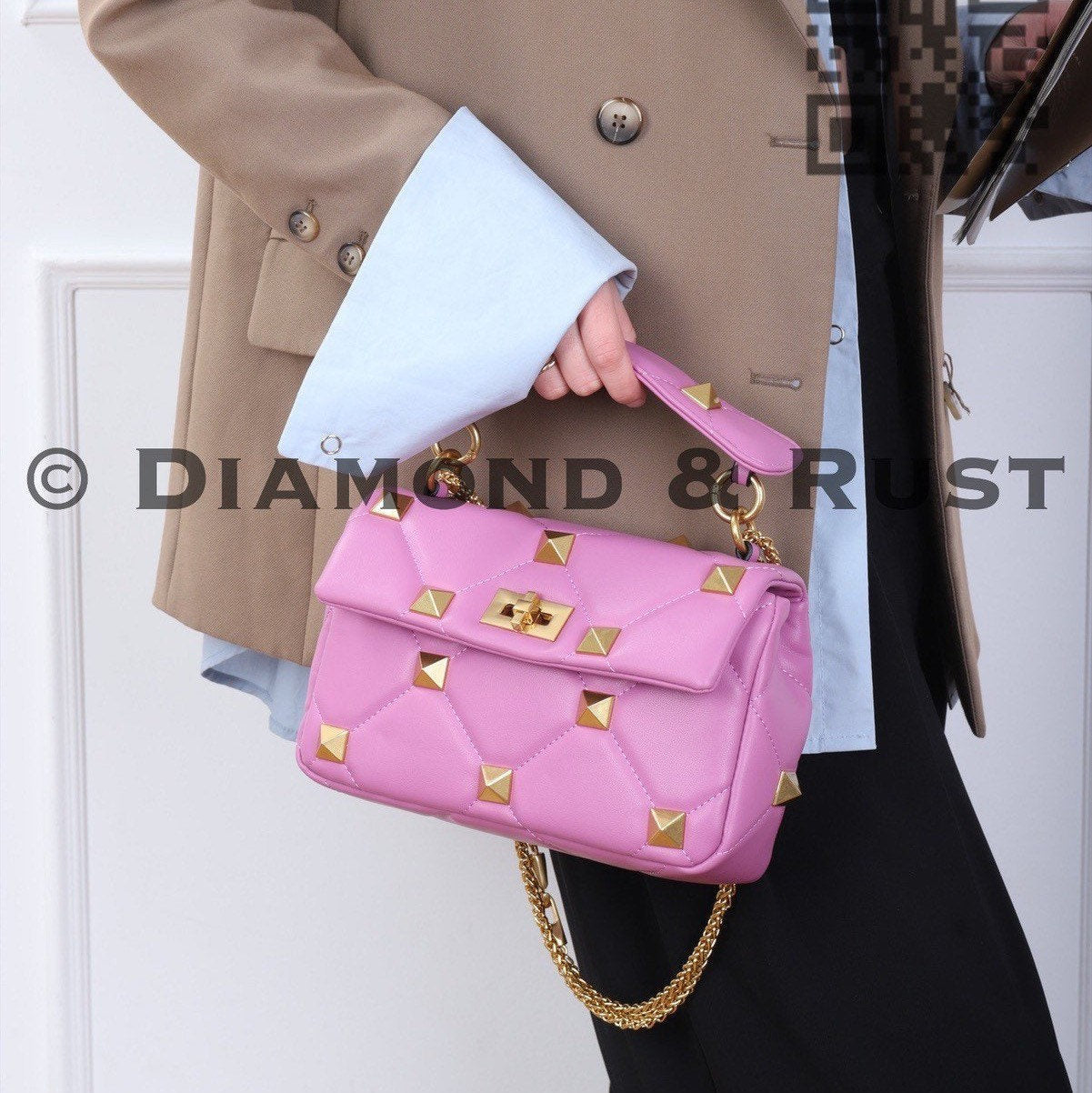 Rockstud Studded Bag Gold Rivet Bag #5137