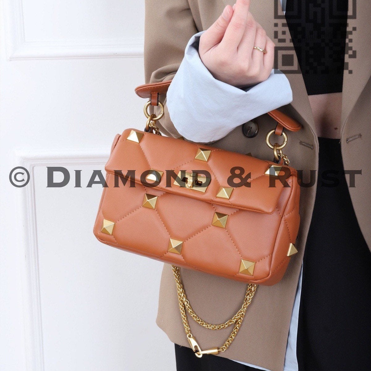 Rockstud Studded Bag Gold Rivet Bag #5137