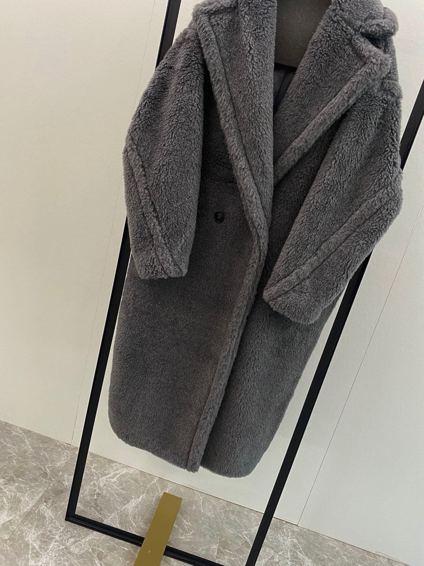 M House Teddy Coat Loose fit oversized coat Smoky Gray