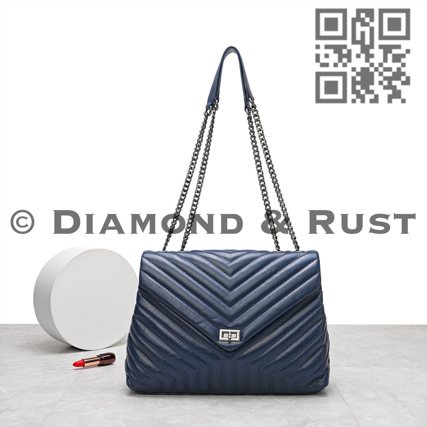 Quilted Chain Shoulder Bag 23cm #6015