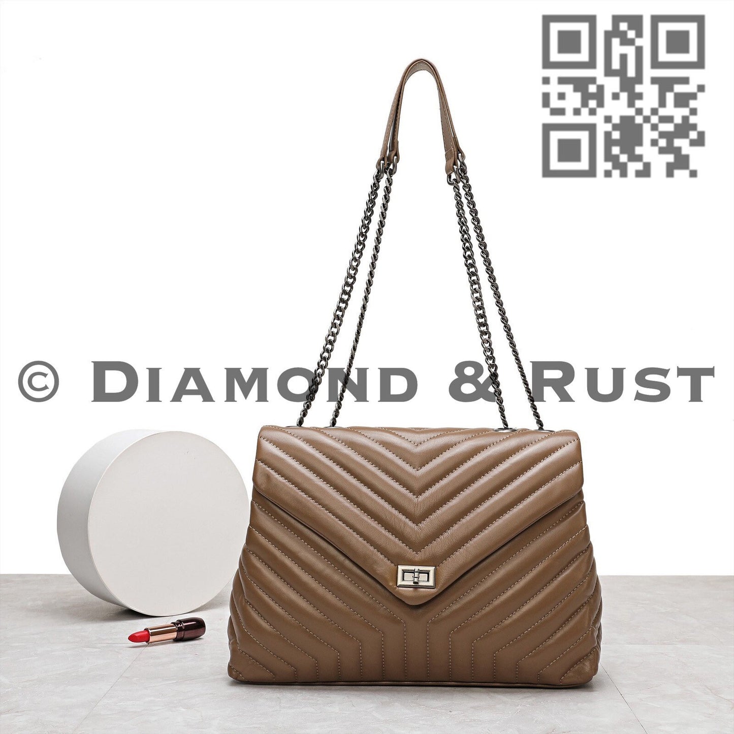 Quilted Chain Shoulder Bag 23cm #6015