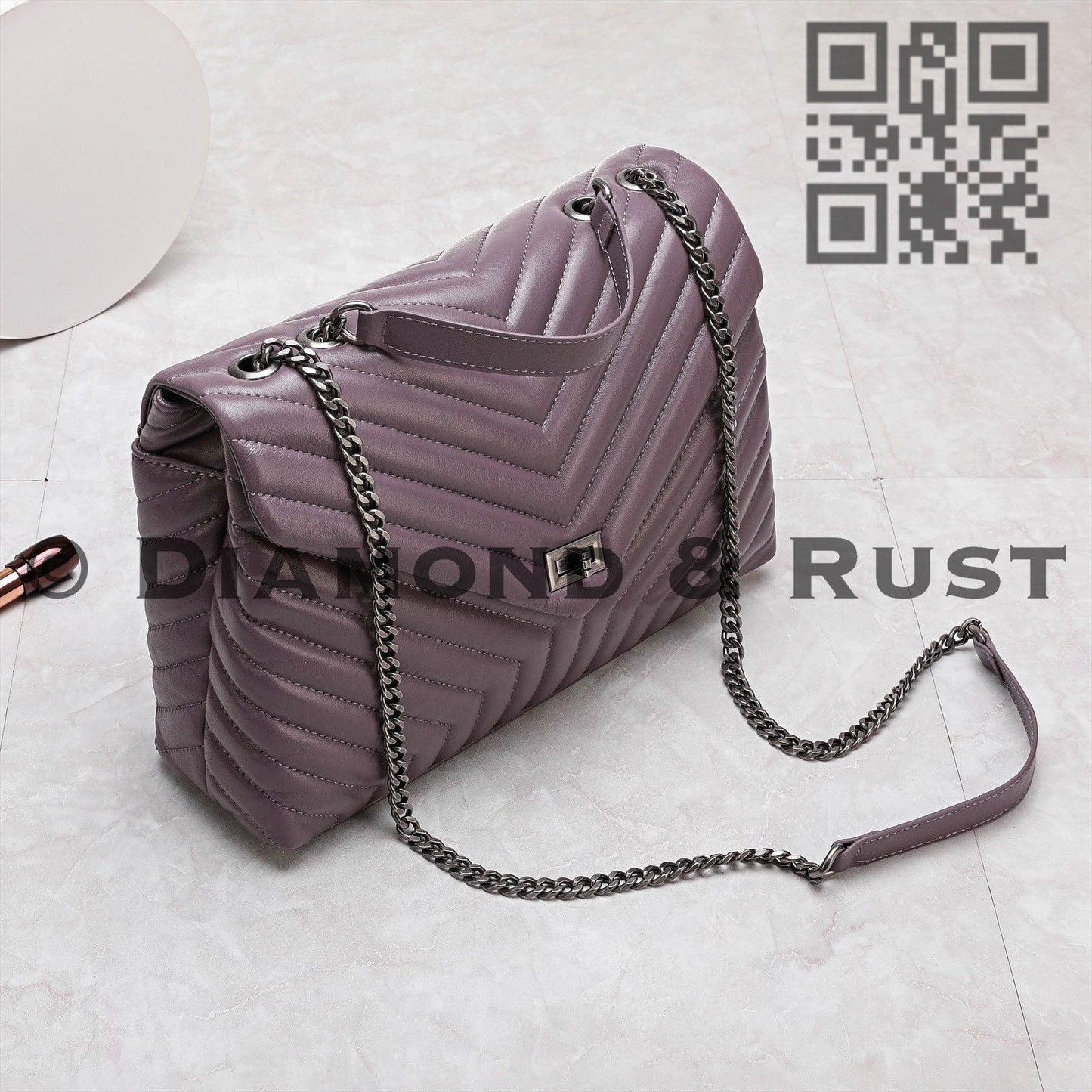Quilted Chain Shoulder Bag 23cm #6015