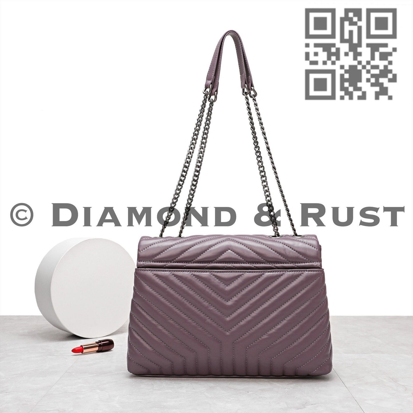 Quilted Chain Shoulder Bag 23cm #6015