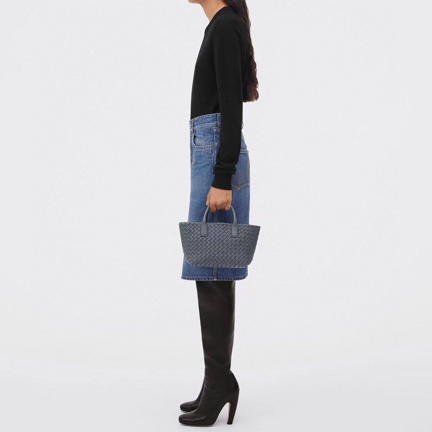 Mini Tote Basket #2238 Thunder Gray