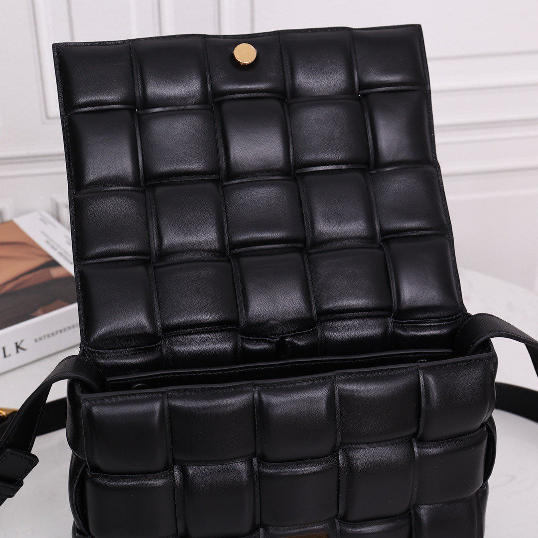 Padded Cassette Bag #6630A Black Gold Buckle