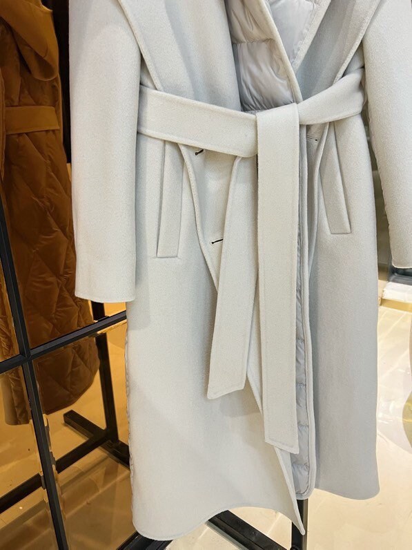 Wool Coat Quilted Down Coat Mink Collar