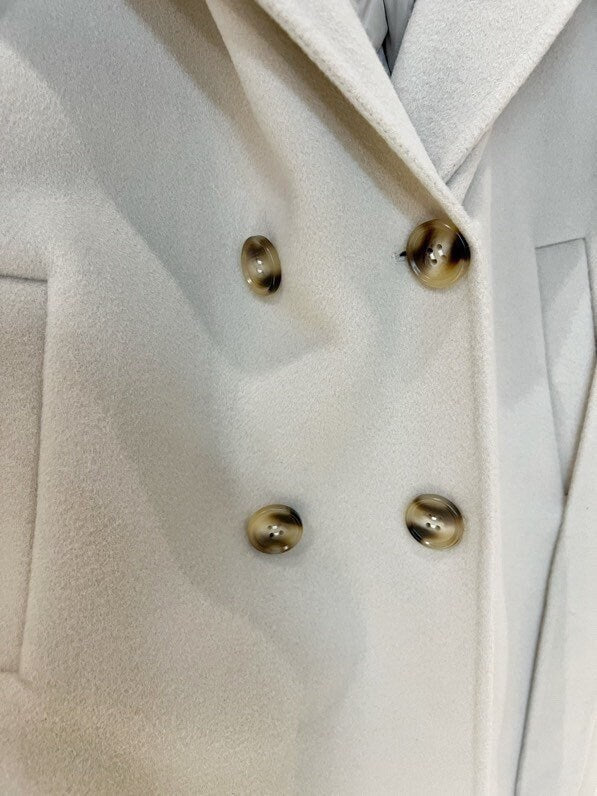 Wool Coat Quilted Down Coat Mink Collar