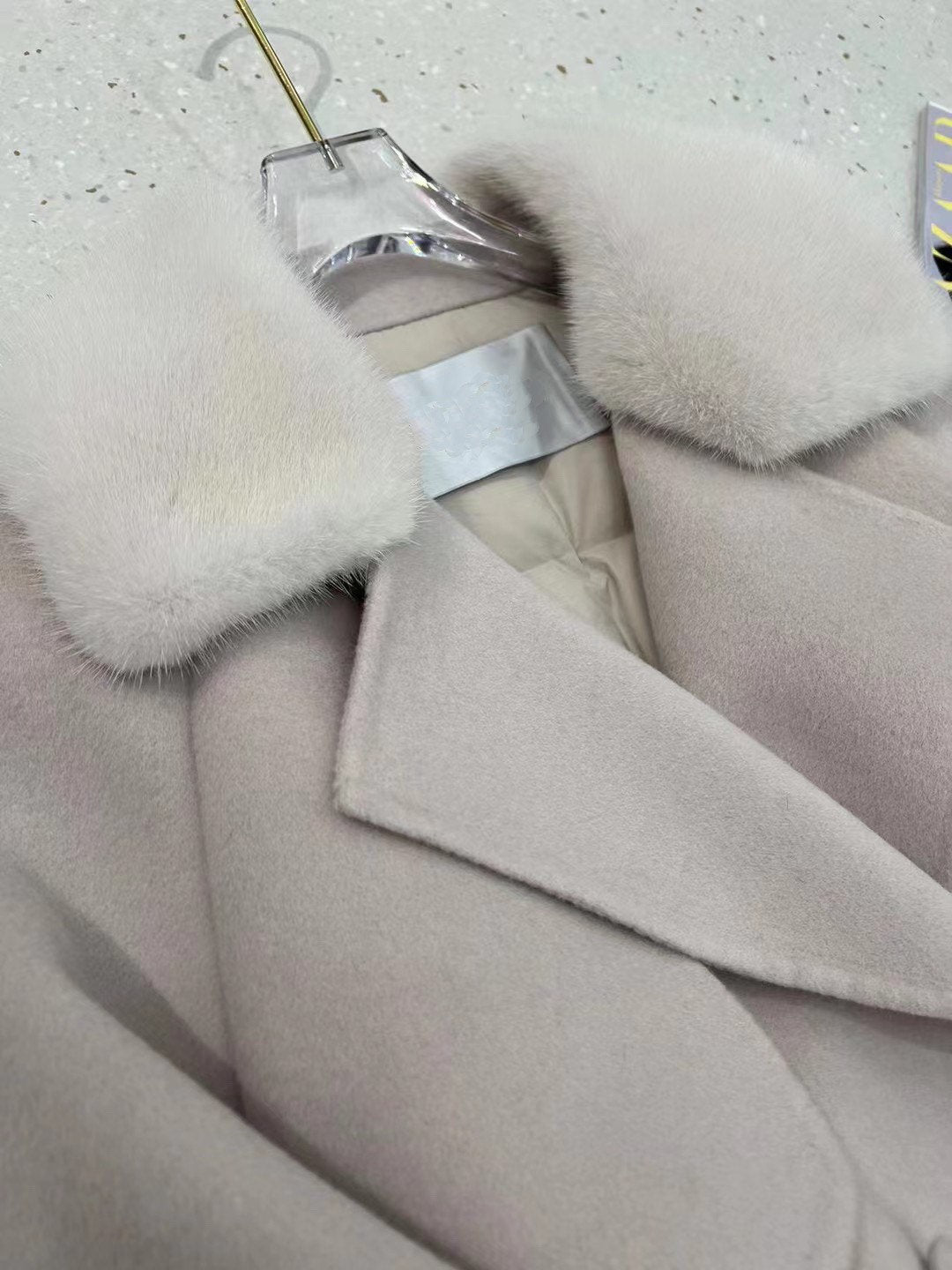 Wool Coat Quilted Down Coat Gray