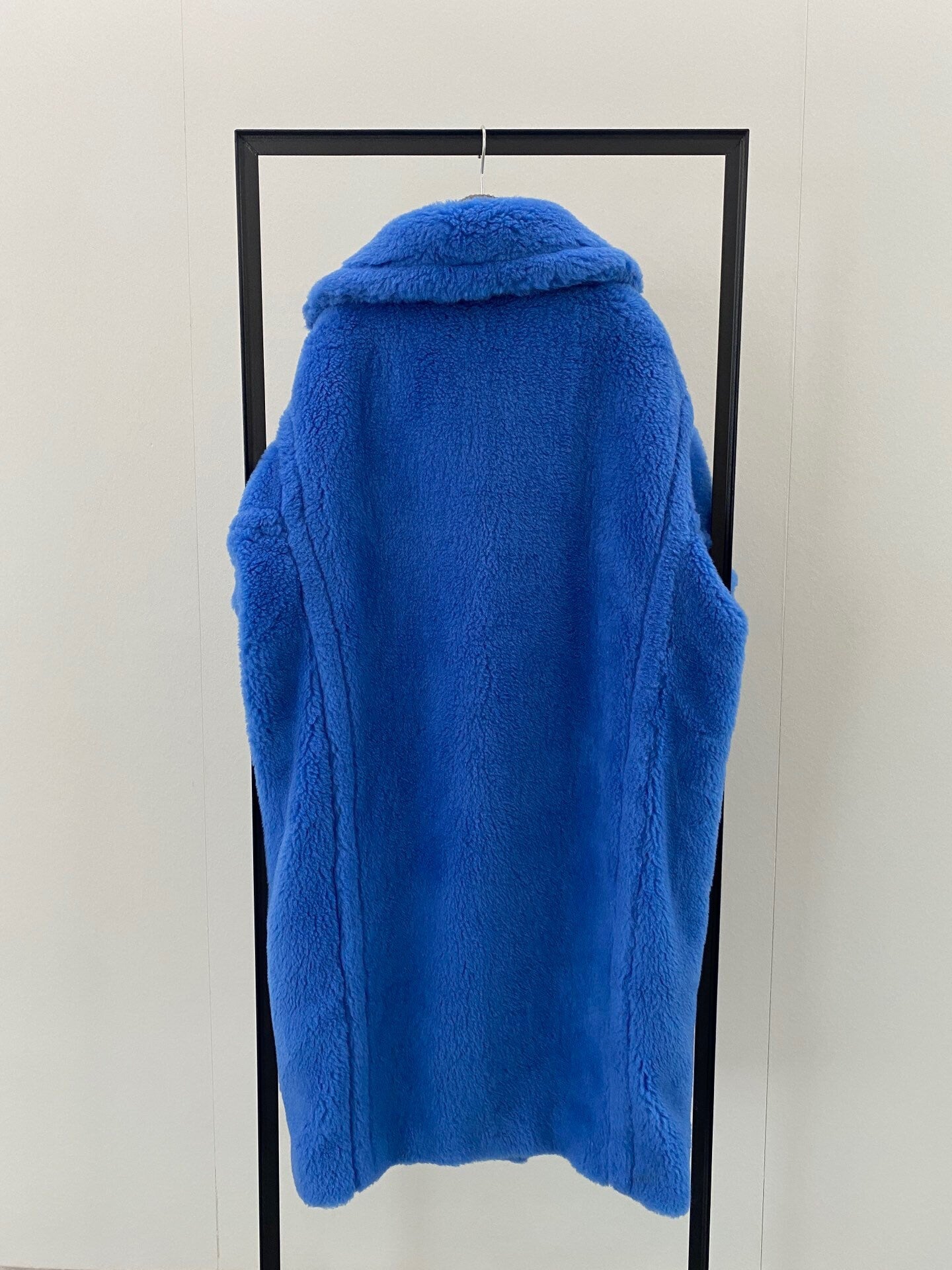 Wool Shearling Teddy Long Coat Loose fit oversized coat Royal Blue