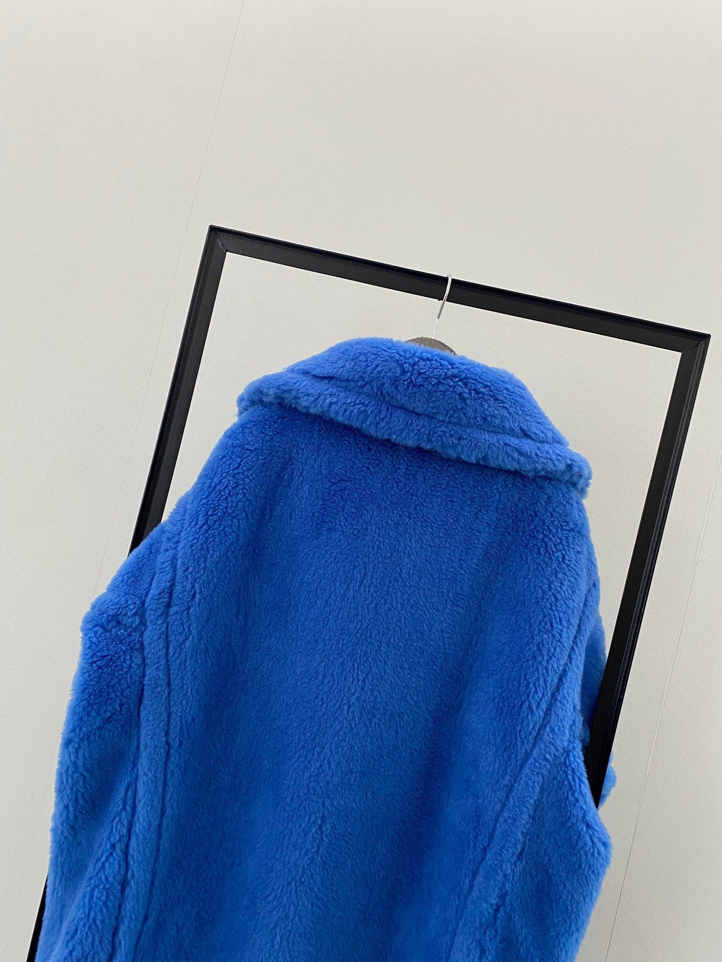 Wool Shearling Teddy Long Coat Loose fit oversized coat Royal Blue