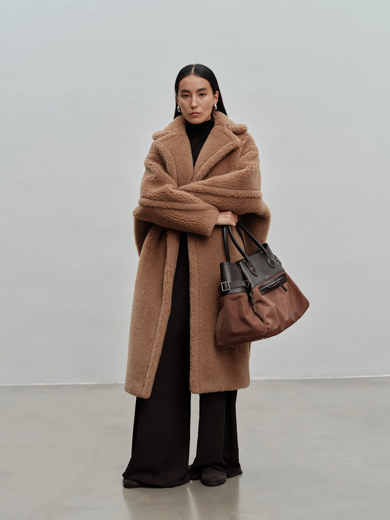 M House Teddy Coat Loose Fit Oversized Coat Camel