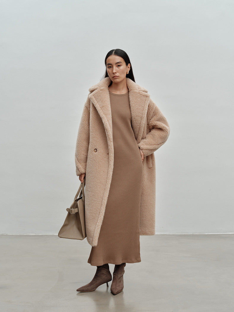 M House Teddy Coat Loose Fit Oversized Coat Honey