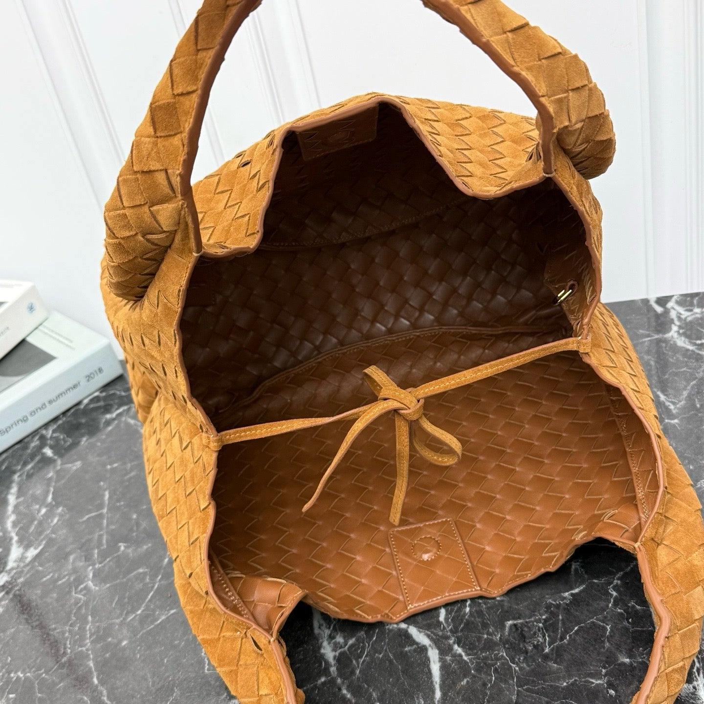 Large Campana Bag #2286-1 Suede Nocciola