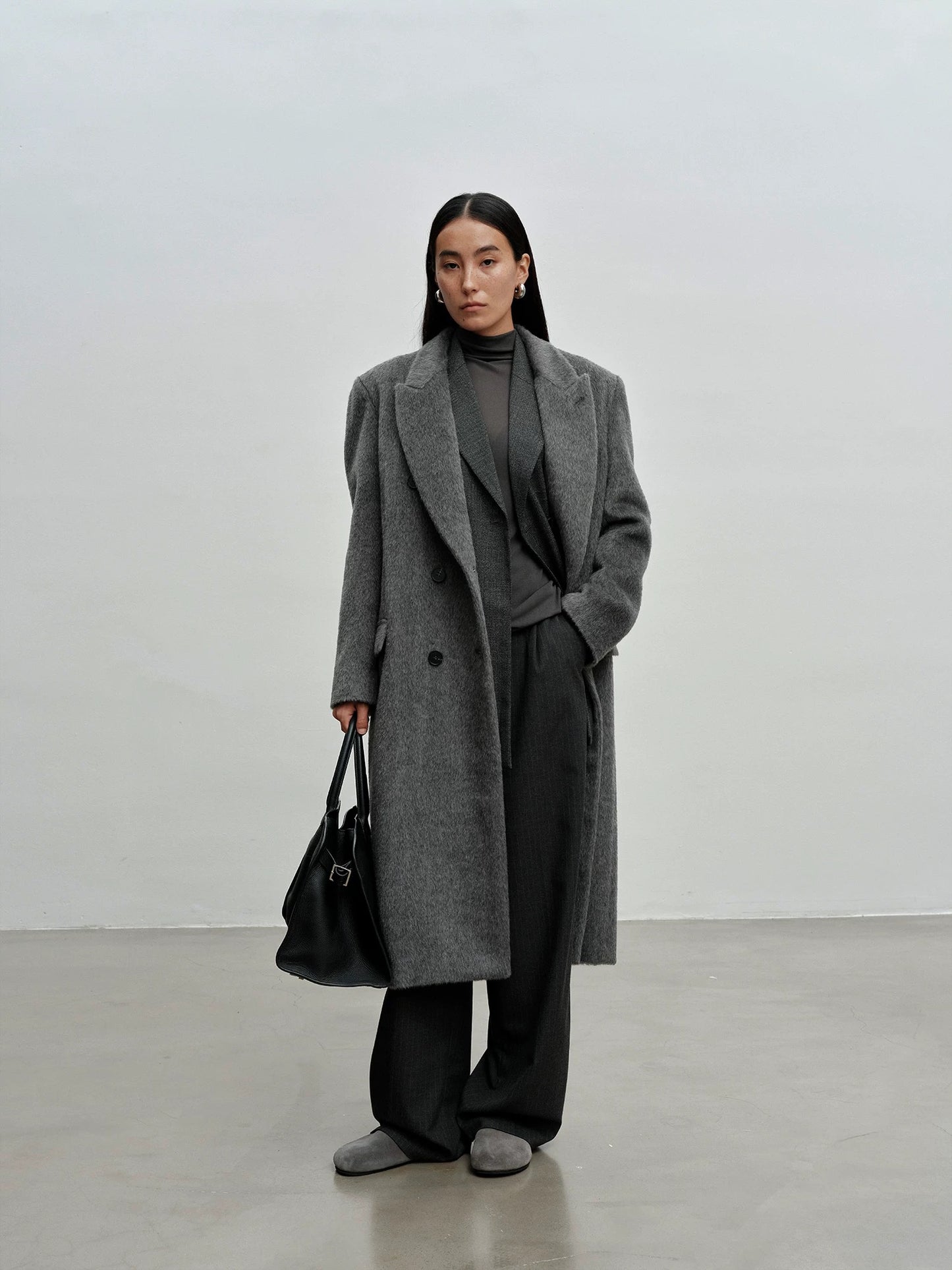 M House Teddy Coat Loose fit oversized coat Smoky Gray