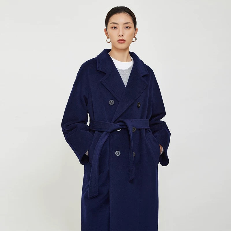 Suri Wool Long Coat #101801 Dark Blue