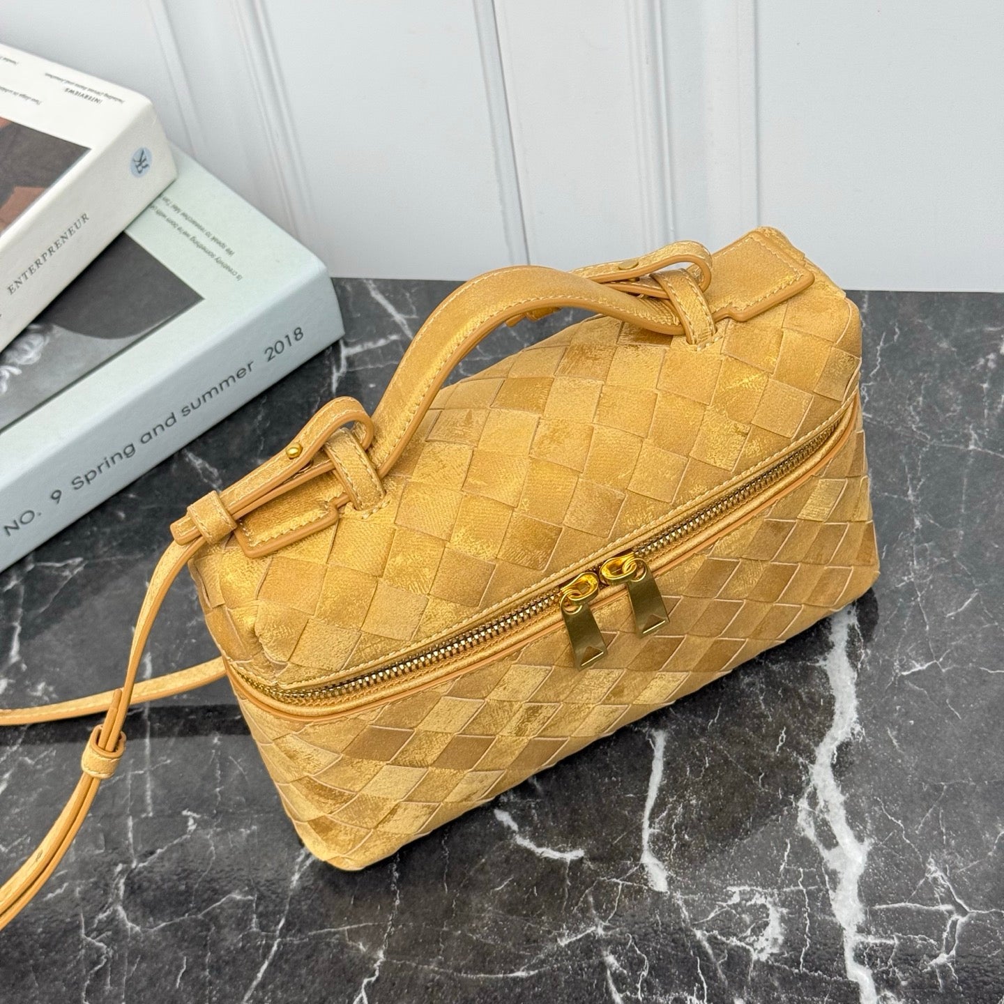 Vanity Crossbody Bag #2280 Golden Suede