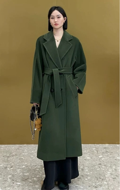 Suri Wool Long Coat #101801 Green