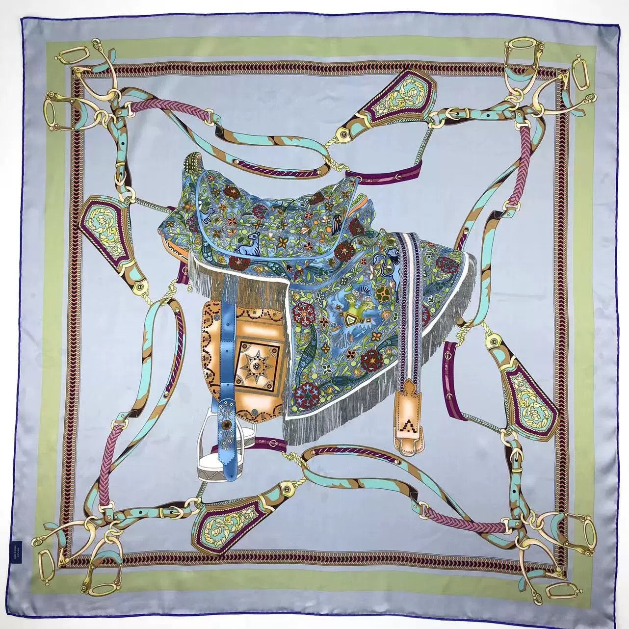 Reversible Double-Sided 100% Mulberry Silk Twill Scarf 18 momme 90cm Squre