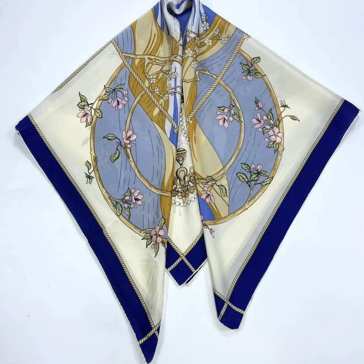 Pure-silk crêpe-de-Chine scarf 100 % mulberry silk 70cm Square