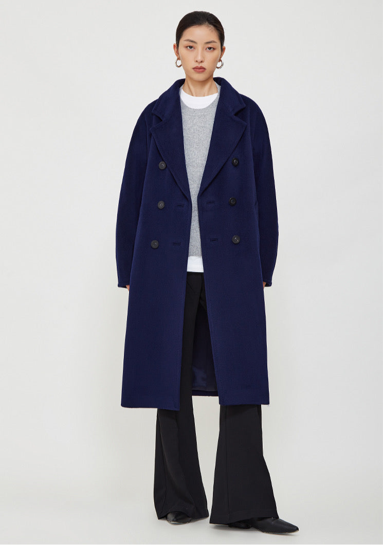 Suri Wool Long Coat #101801 Dark Blue