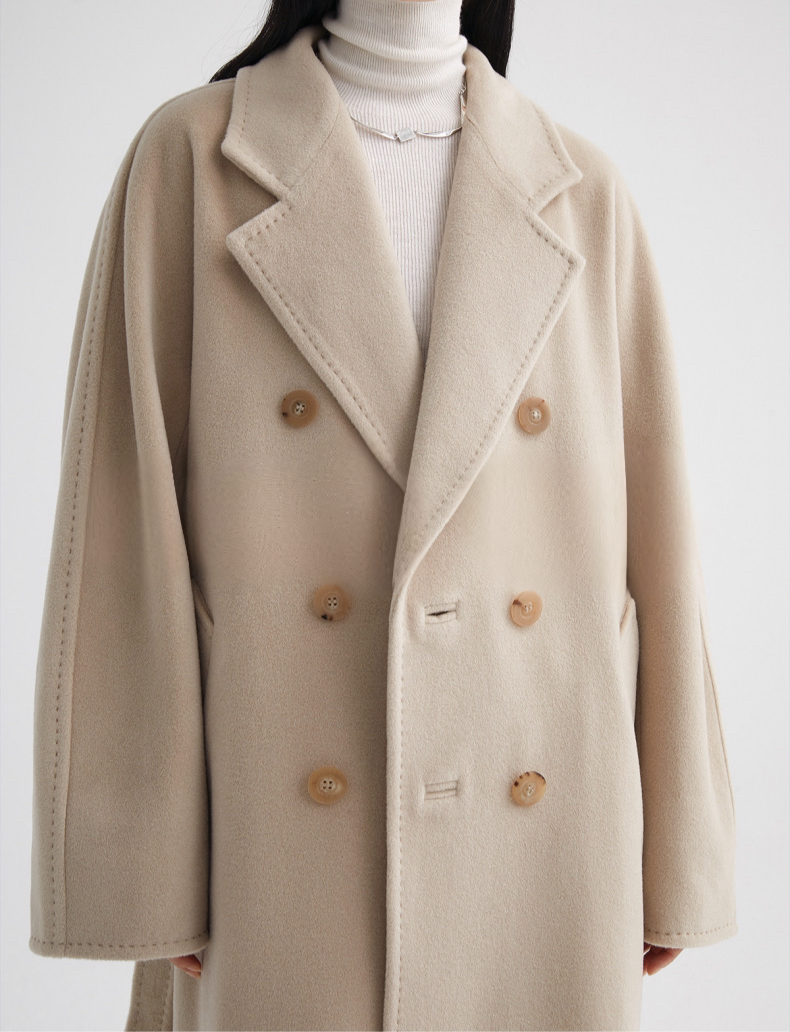 Suri Wool Long Coat #101801 Milk Tea