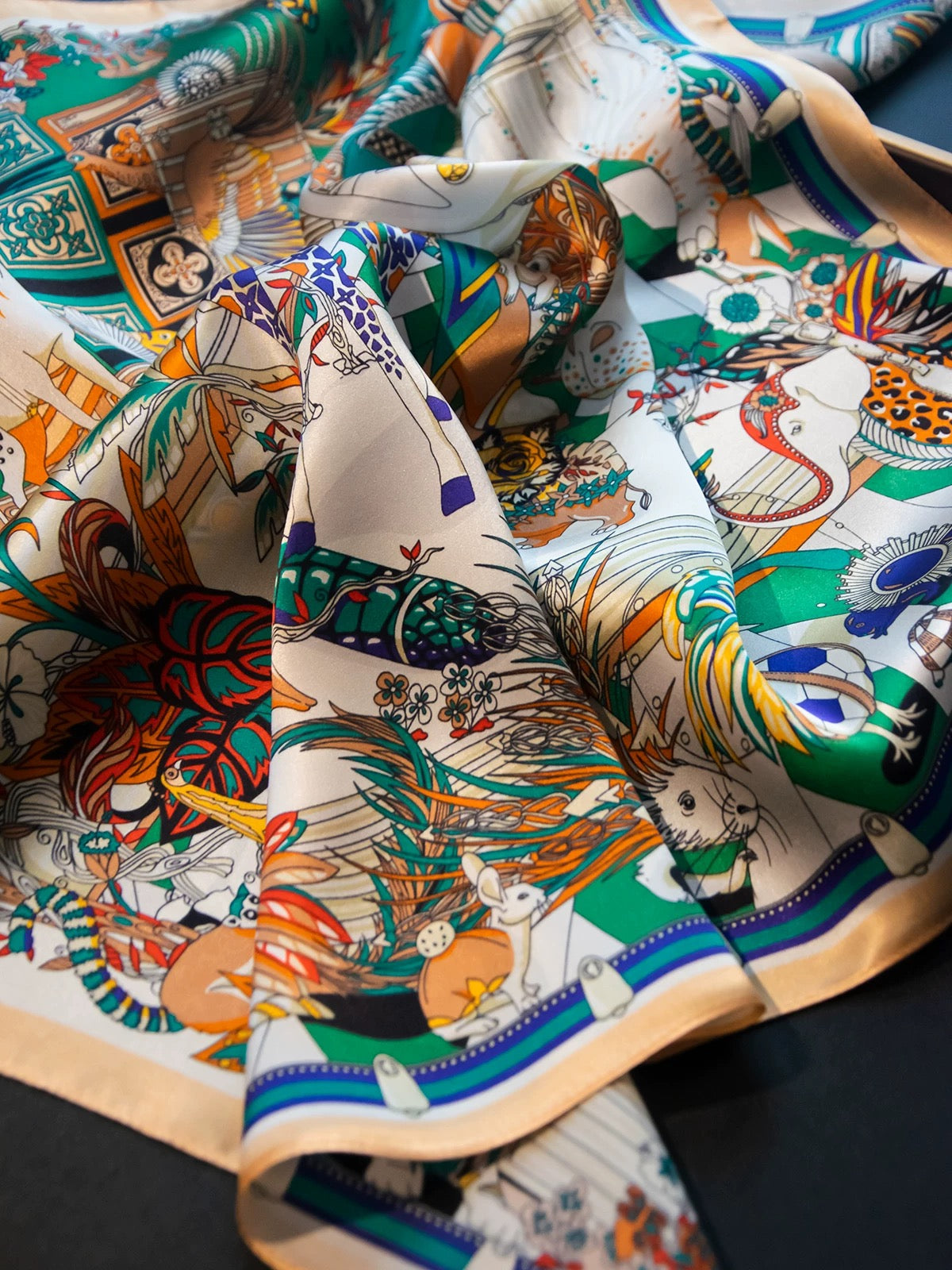 Pure Mulberry Silk Scarf – Lightweight 12 Momme Crepe, 70cm Square