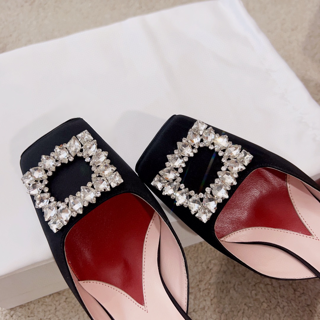 Jewel Heel Rhinestone Buckle Pump