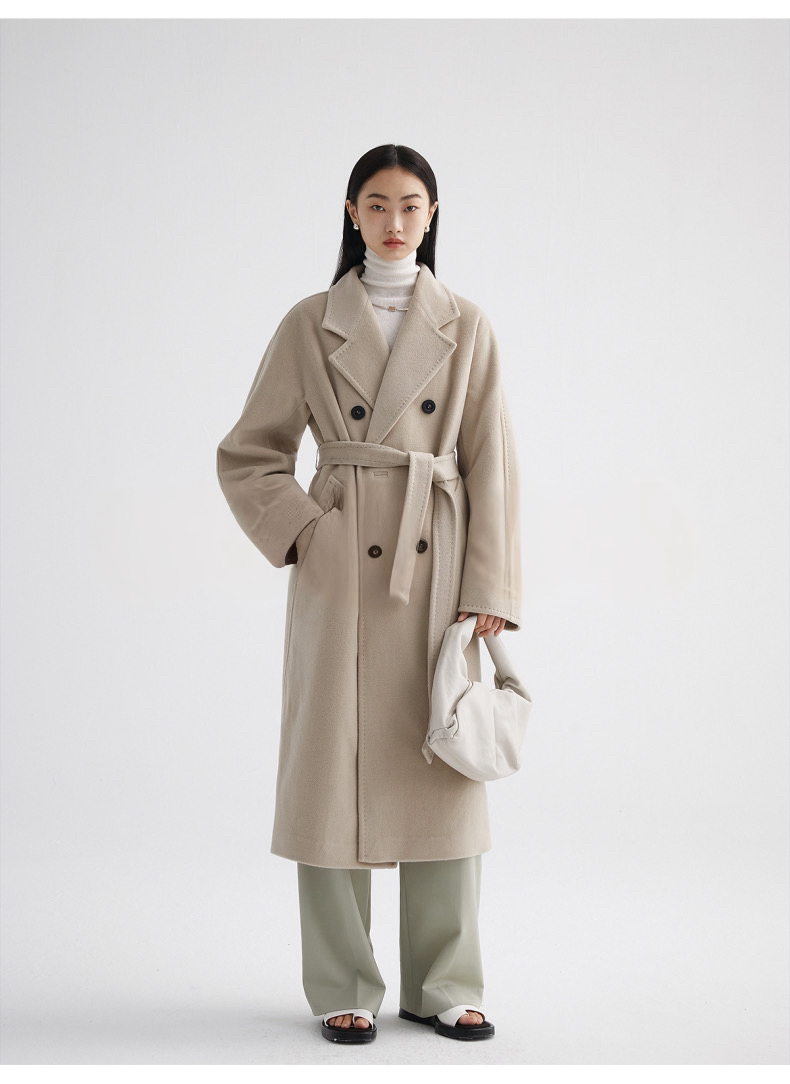 Suri Wool Long Coat #101801 Sand