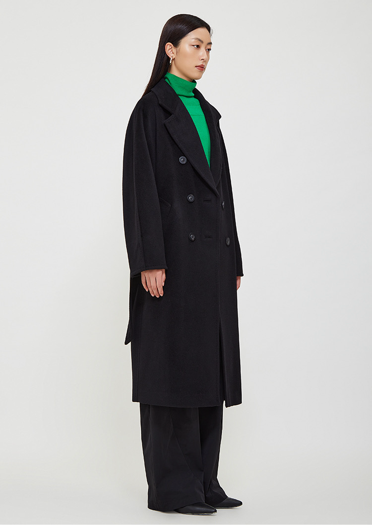 Suri Wool Long Coat #101801 Black