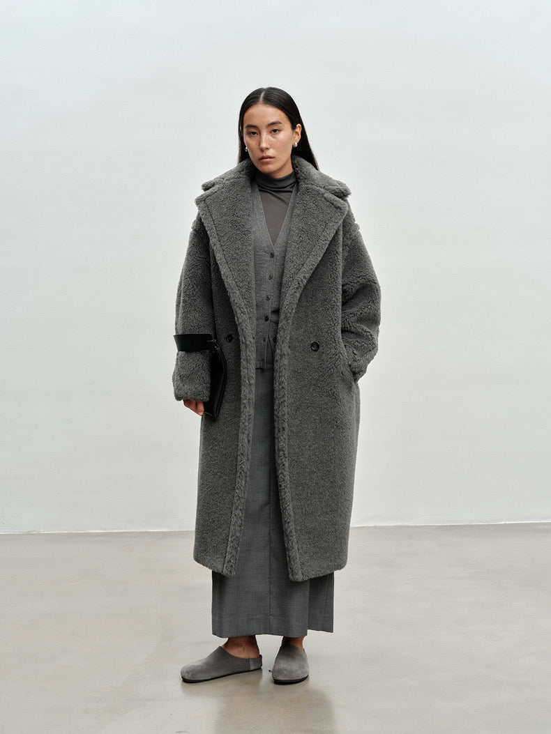 M House Teddy Coat Loose fit oversized coat Smoky Gray