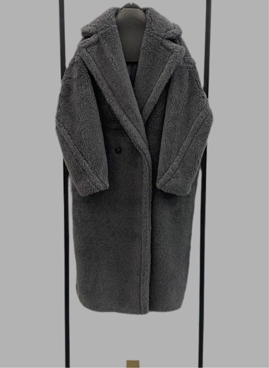 M House Teddy Coat Loose fit oversized coat Smoky Gray