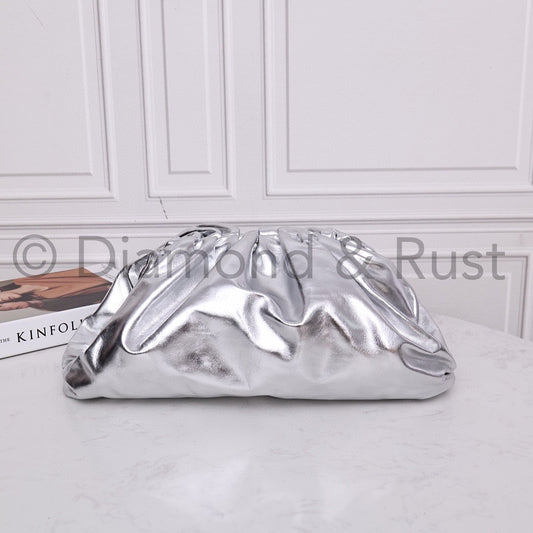 Large Pouch Clutch #9028 Silver