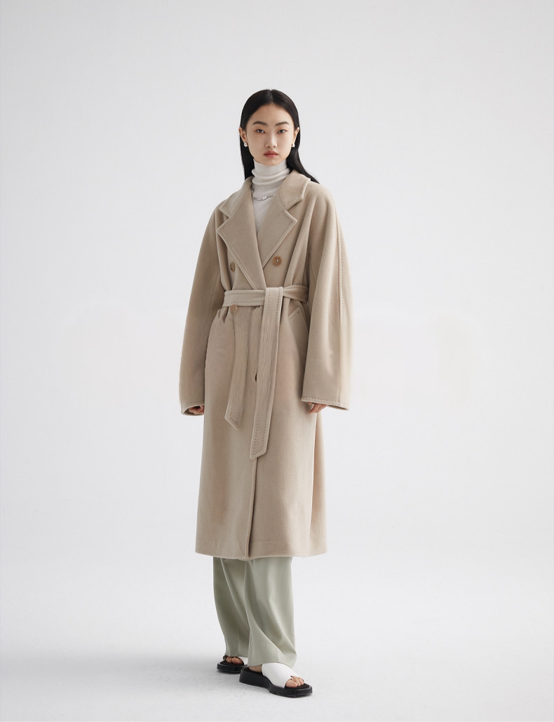 Suri Wool Long Coat #101801 Milk Tea