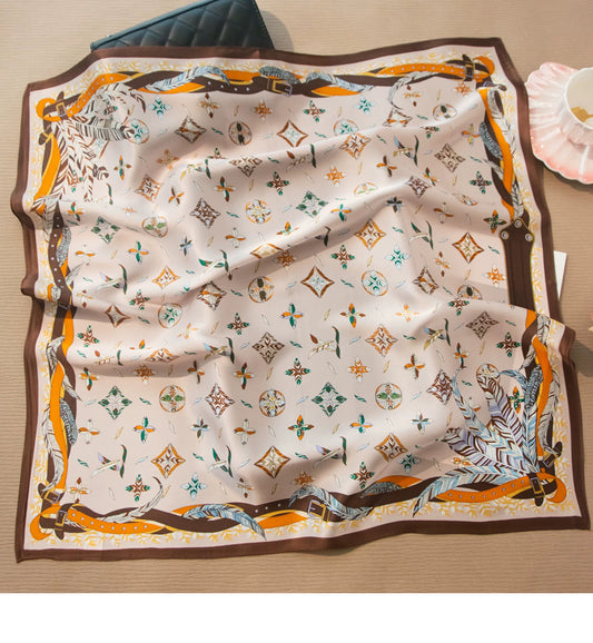Pure Mulberry Silk Scarf – Lightweight 12 Momme Crepe, 70cm Square