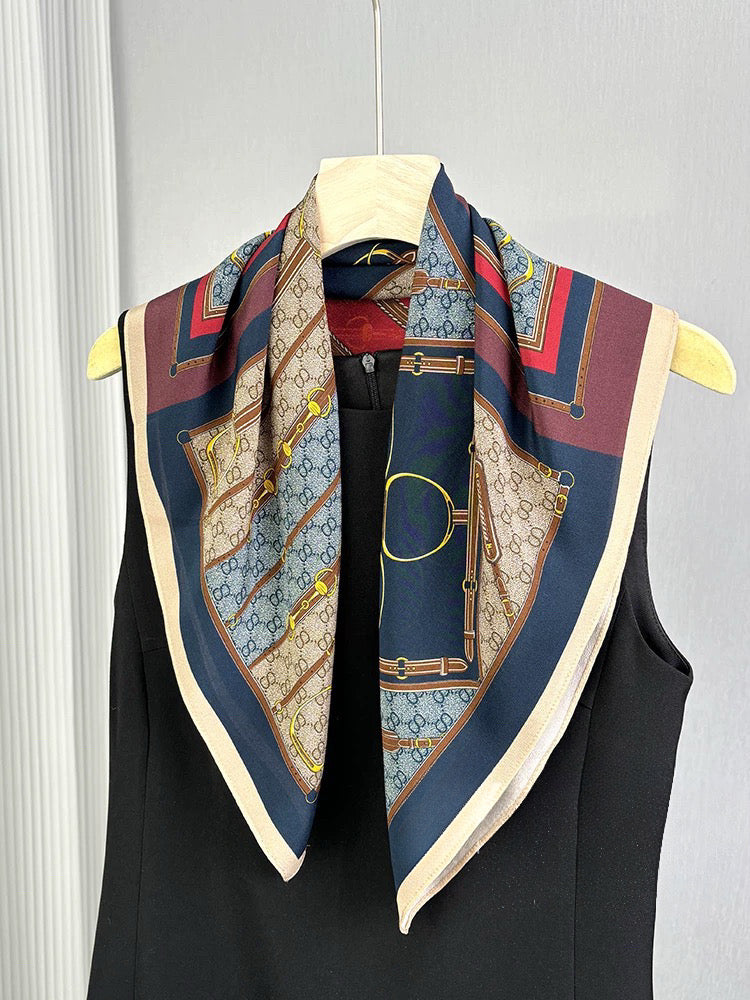 Pure-silk crêpe-de-chine double georgette scarf 100 % mulberry silk 70cm Square