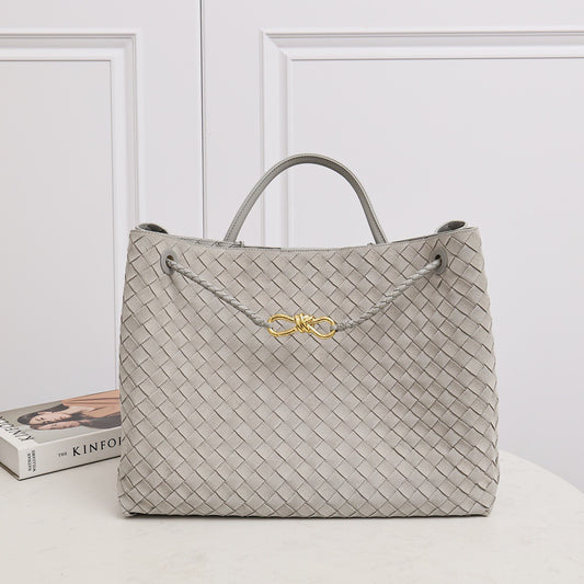Large Andiamo Bag #2277 Silver Gray Suede