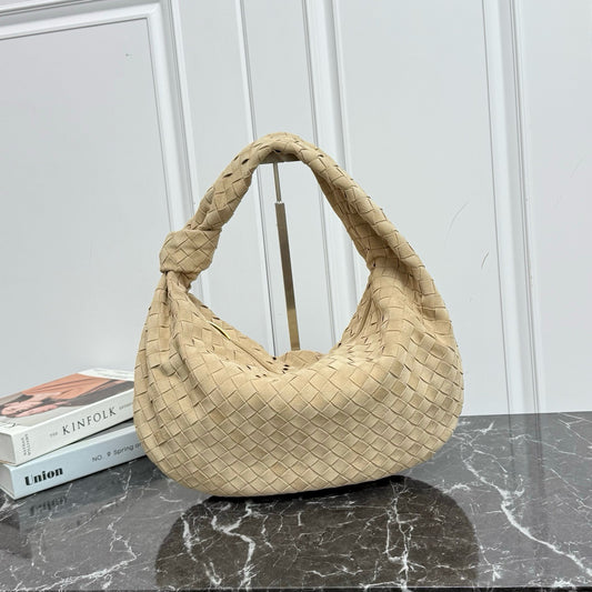 New Large Jodie Round Shoulder Bag #2287 Oat Suede