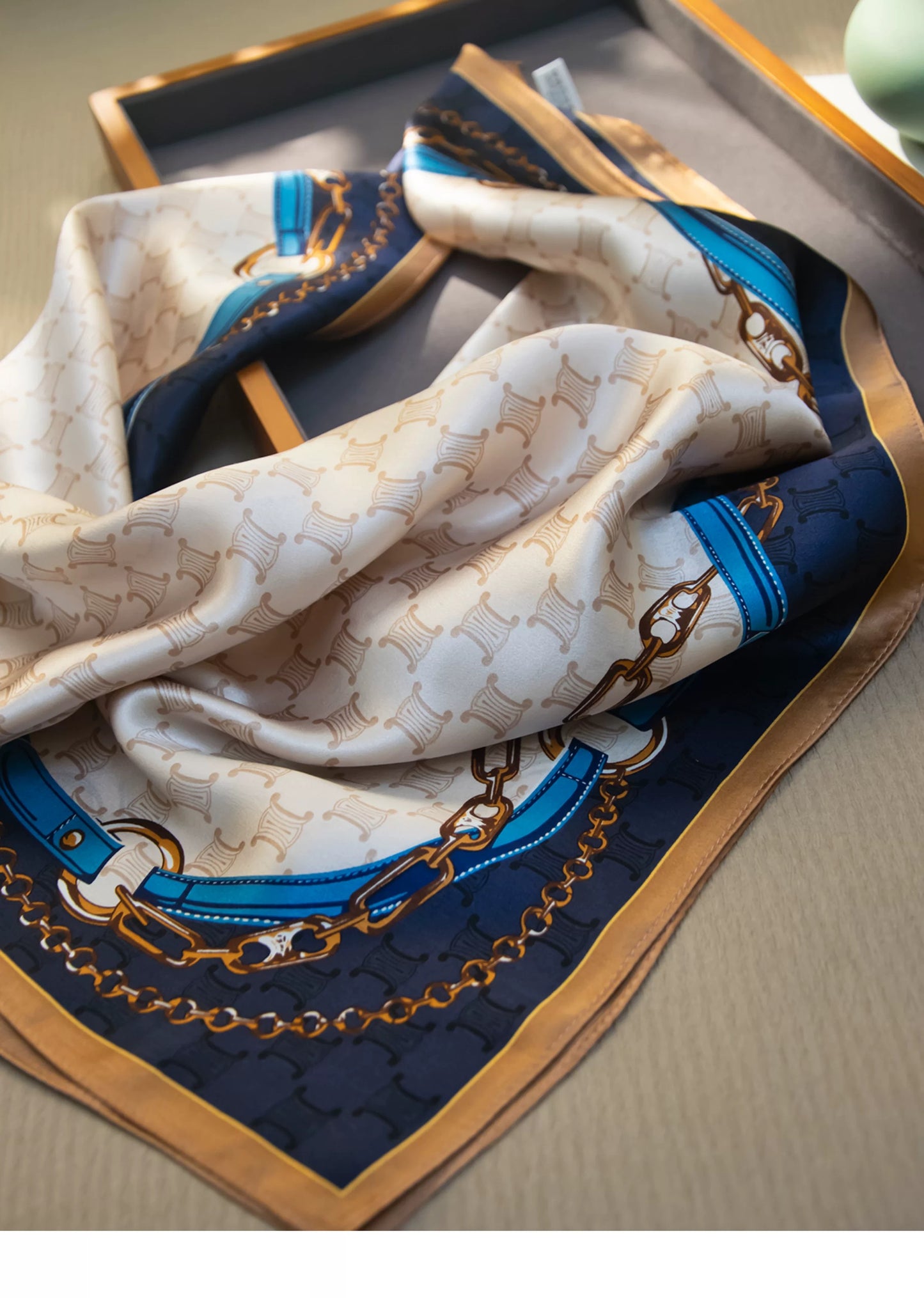Pure Mulberry Silk Scarf – Lightweight 12 Momme Crepe, 70cm Square