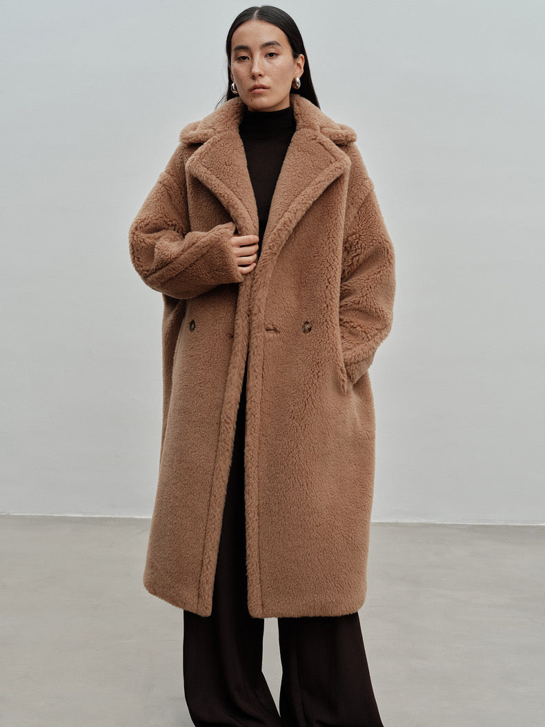 M House Teddy Coat Loose Fit Oversized Coat Camel